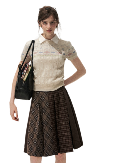 Fair Isle Cropped Knit Sweater