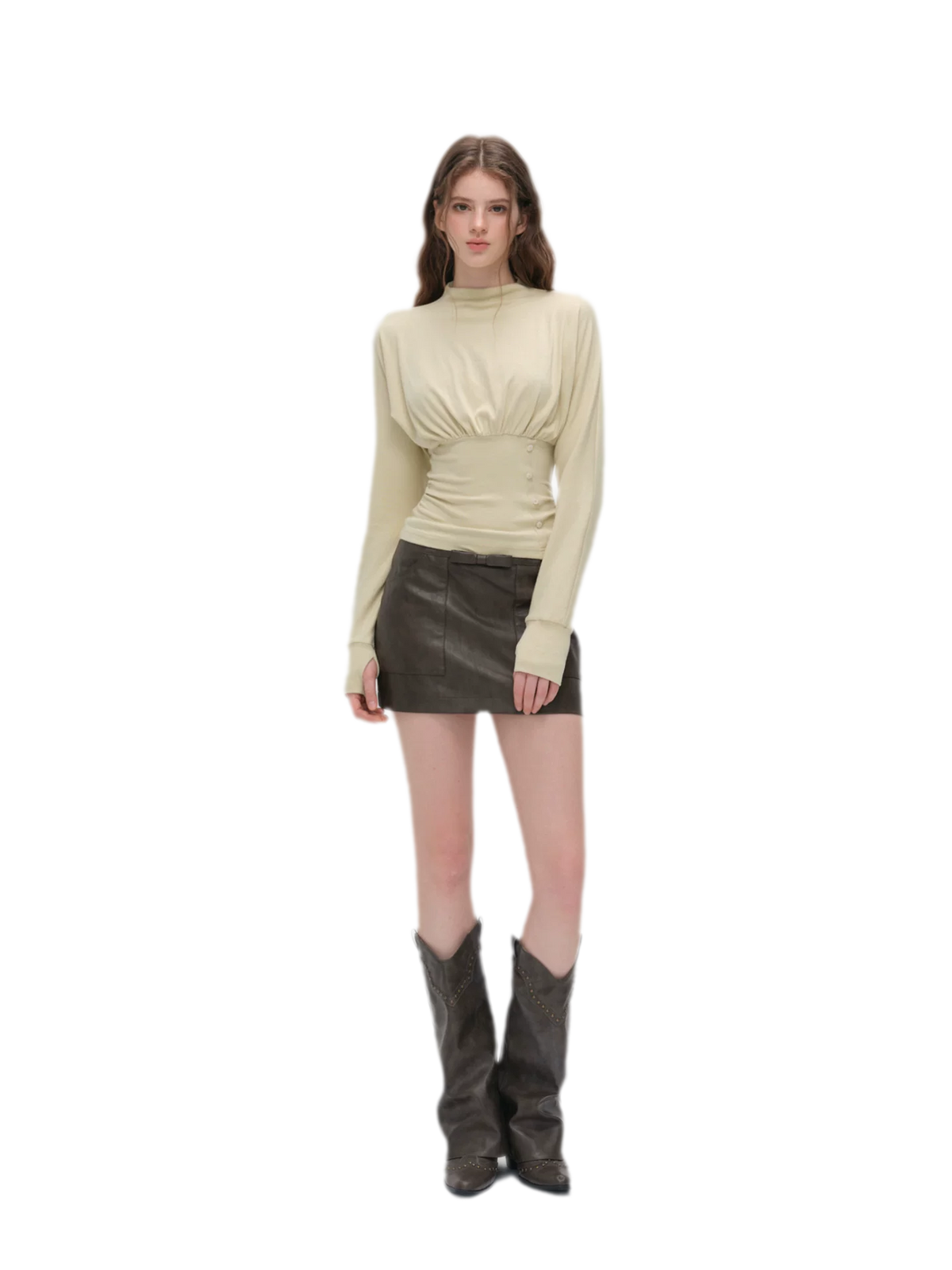 Textured Bow Mini Skirt