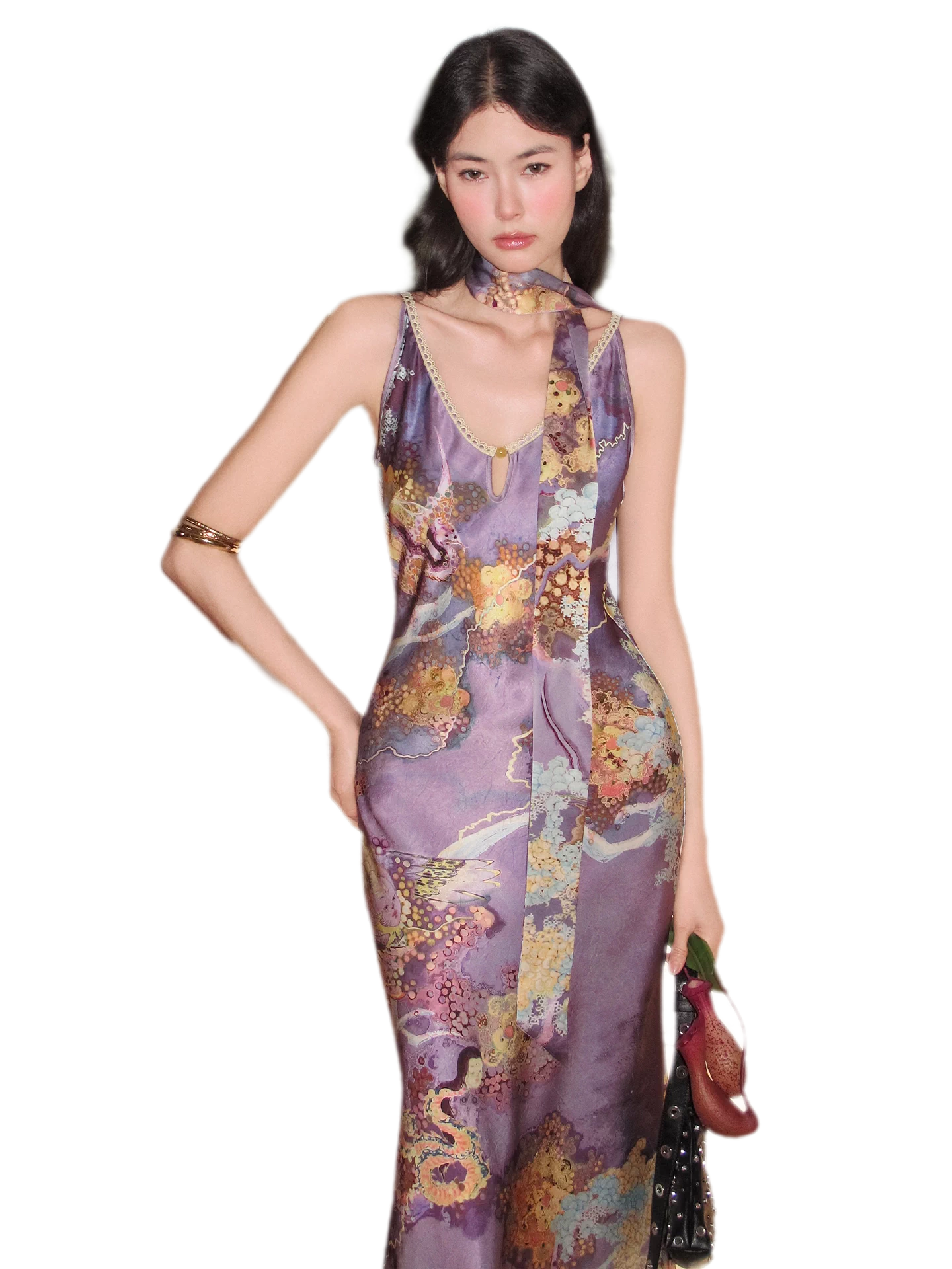 Satin Fishtail Slip Dress