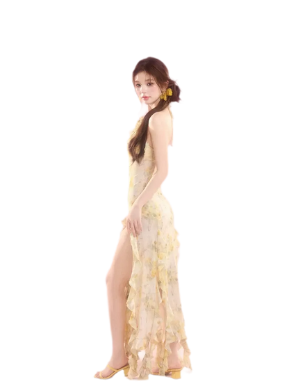Sunlit Ruffle Swim Dress