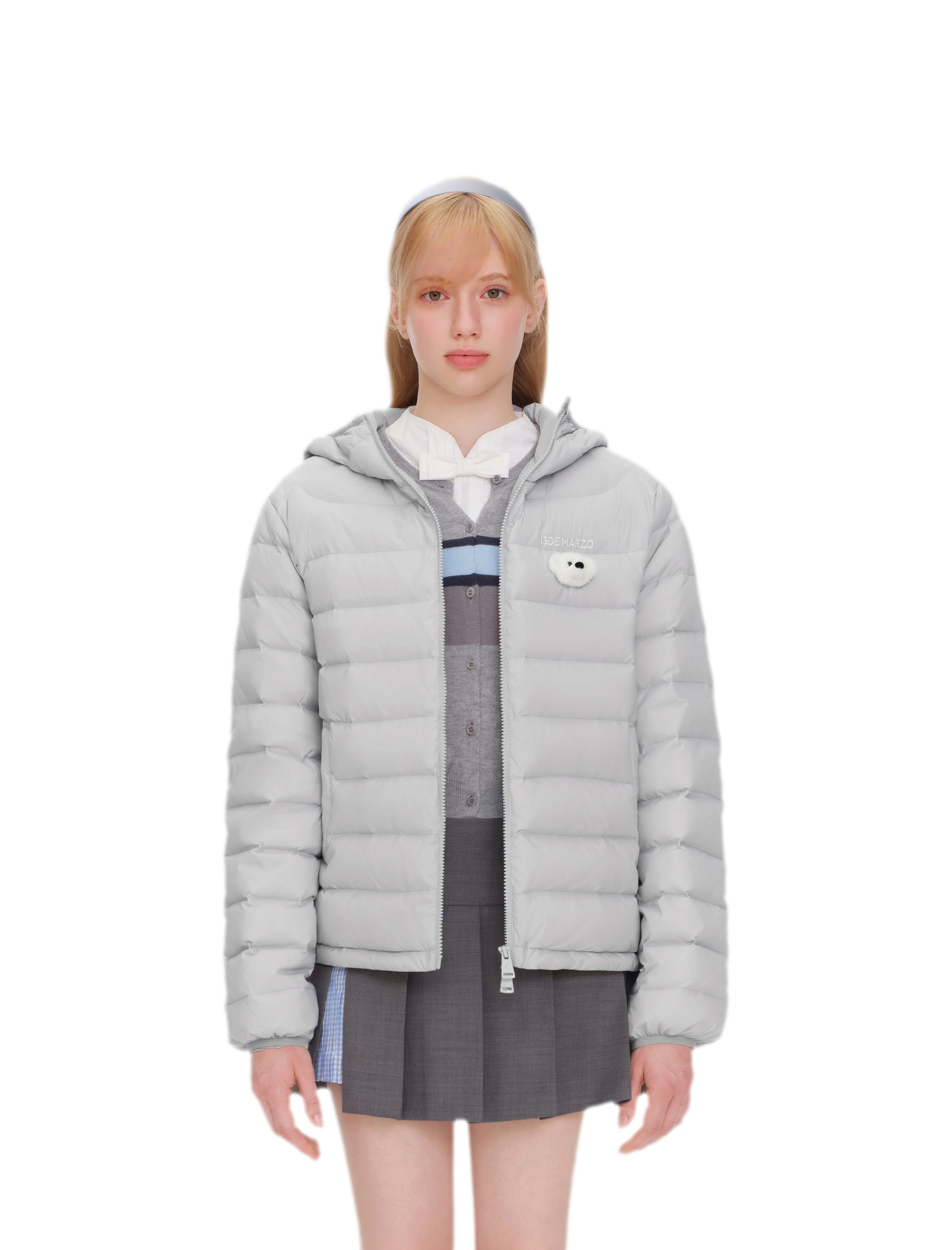 Quilted Hooded Lightweight Down Jacket