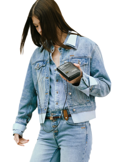 Washed Deconstructed Cropped Denim Jacket