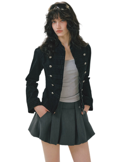 Distressed Cropped Denim Jacket