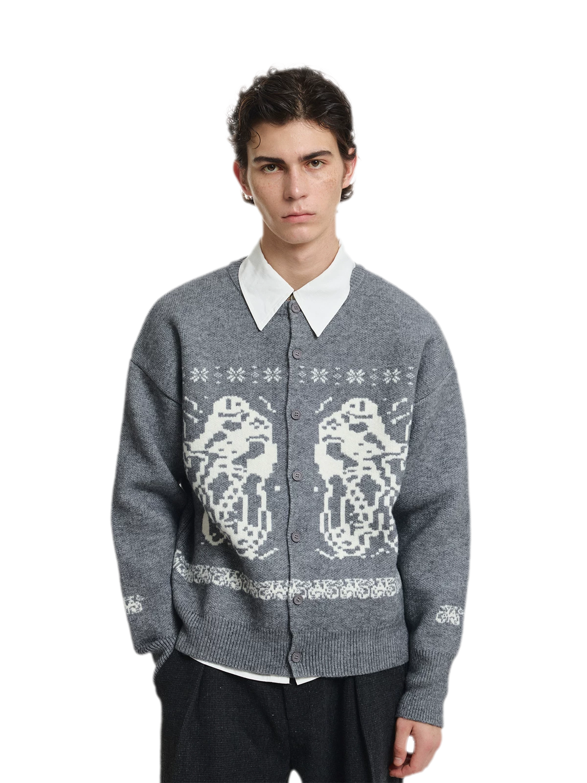 Fair Isle Relaxed Cardigan Sweater