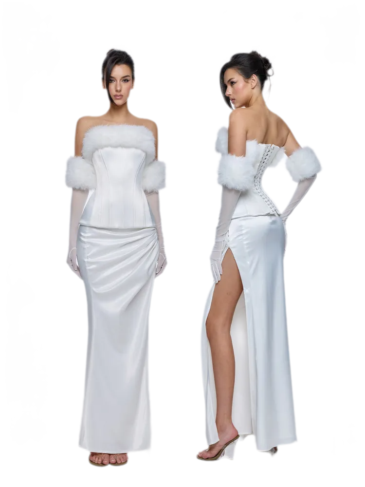 Satin Slit Maxi Dress
