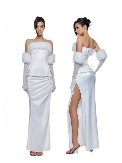 Satin Slit Maxi Dress