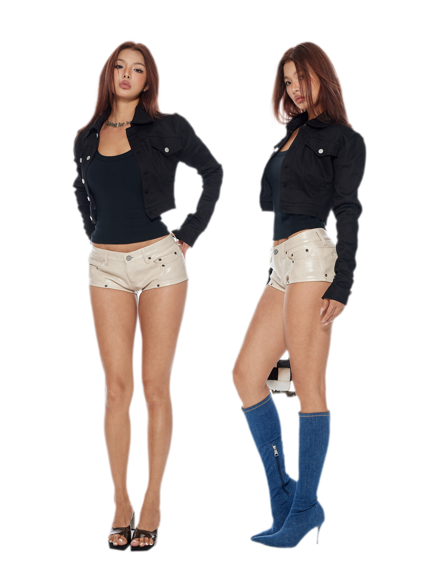 Leather Low-Rise Shorts