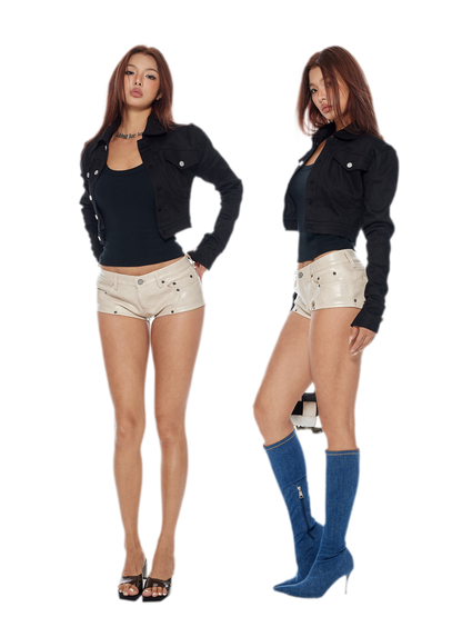 Leather Low-Rise Shorts