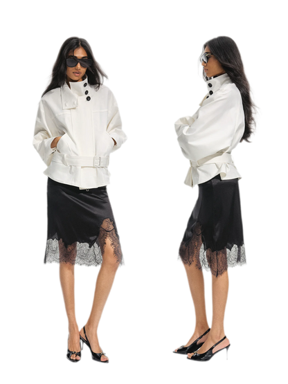 Jacke mit Flockstruktur, verkürzt