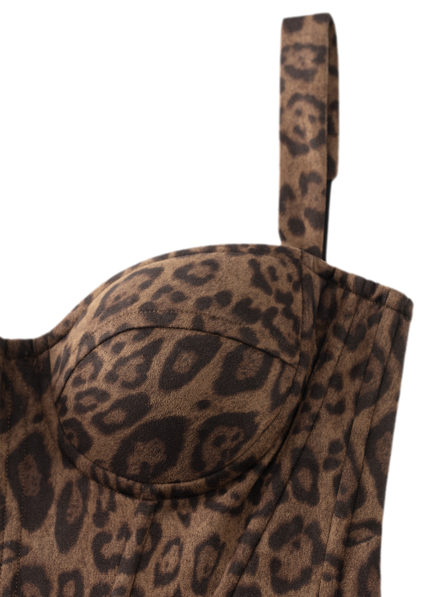 Leopard Boned Bustier Top