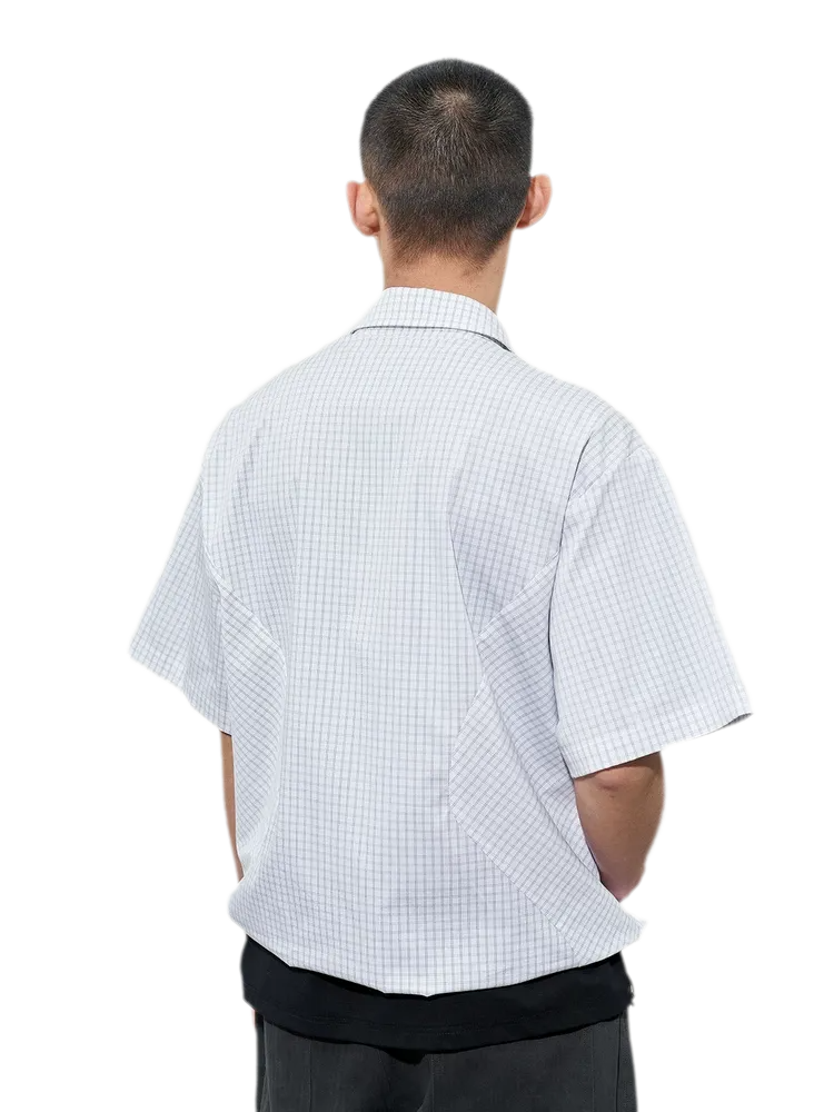 Structured Plaid Short-Sleeve Shirt