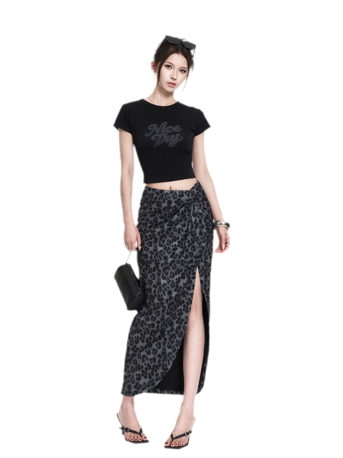 Leopard Tee Skirt Set