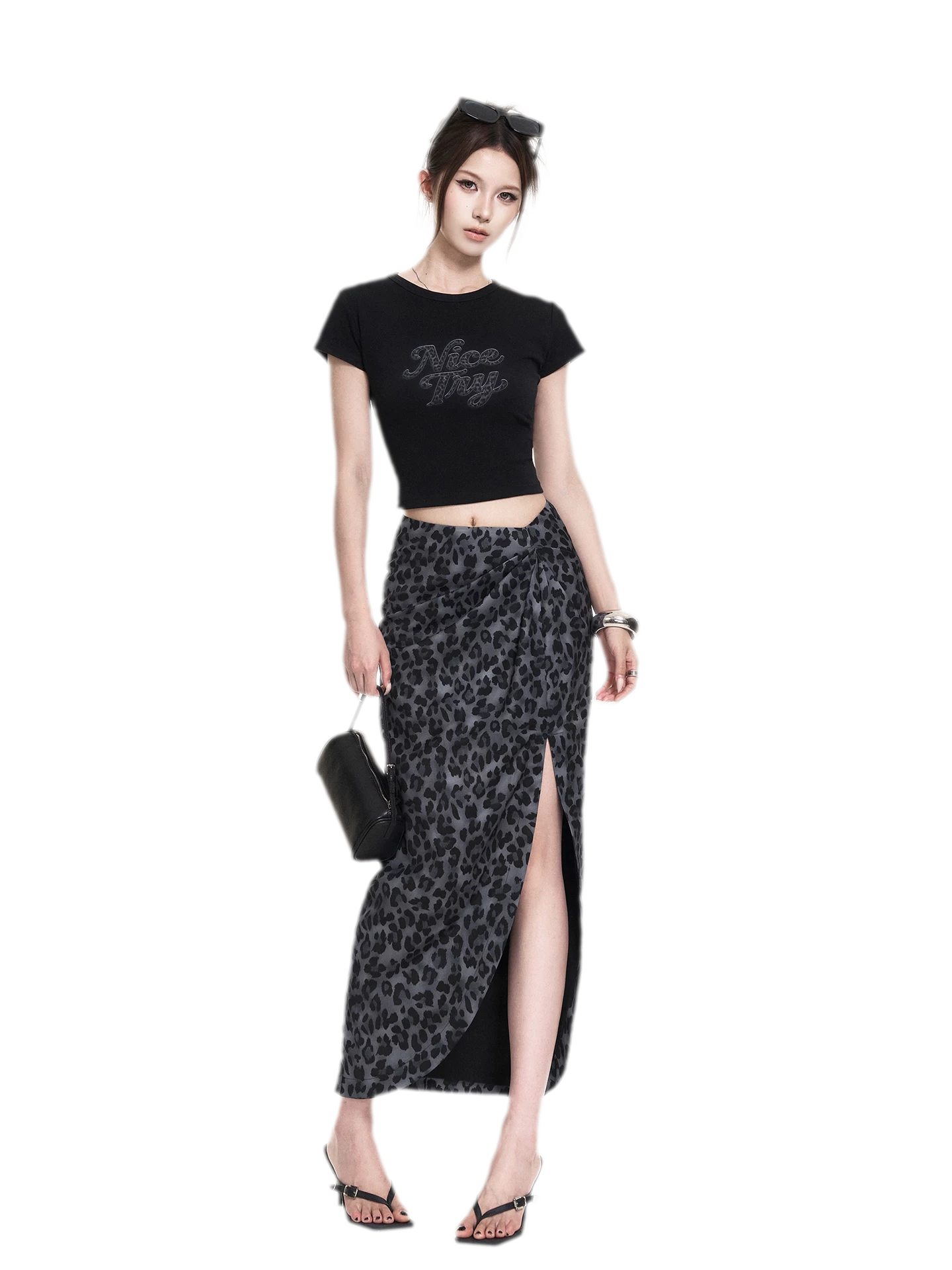 Leopard Tee Skirt Set