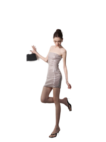 Sequin Choker Mini Dress