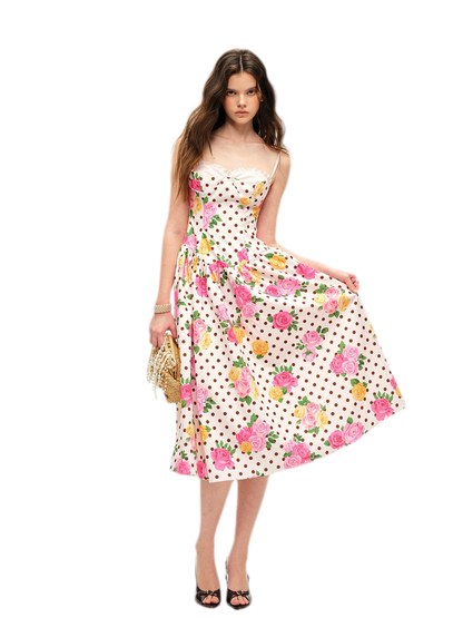 Lyocell Polka Dot Midi Dress