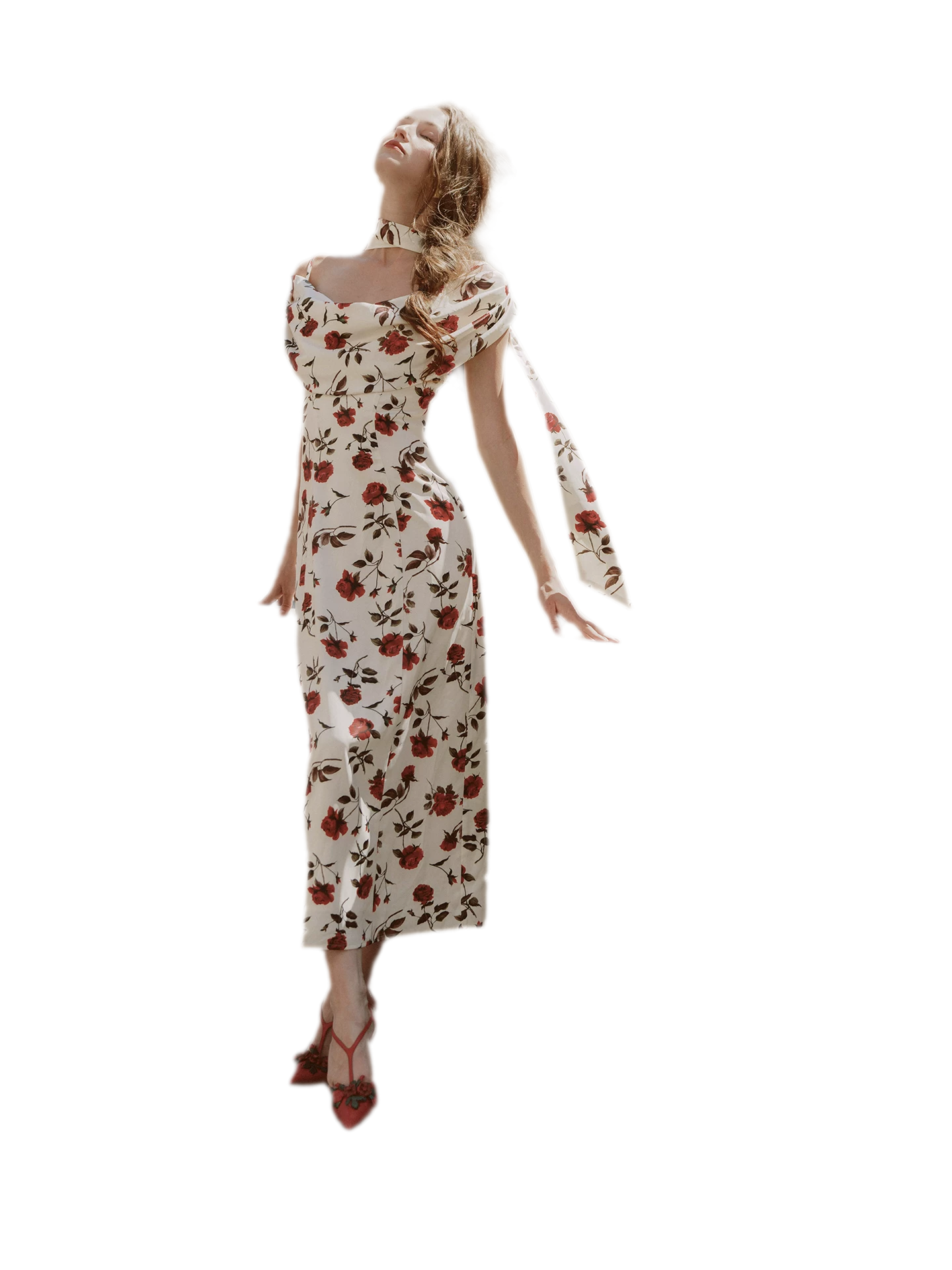 Floral Draped Maxi Dress