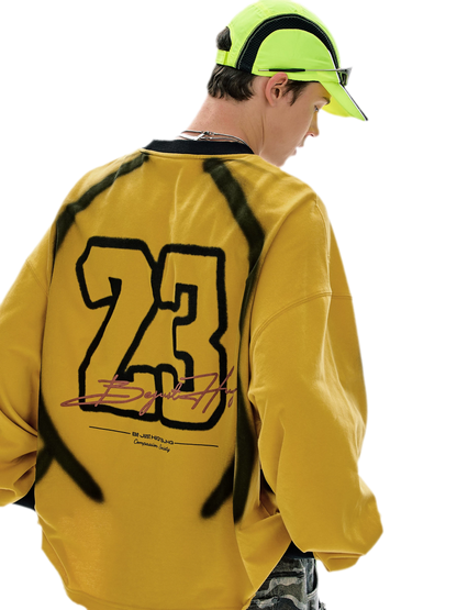 Brushed Racing Graphic Long-Sleeve T-Shirt