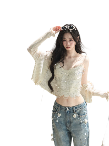 Lace Camisole Knit Set