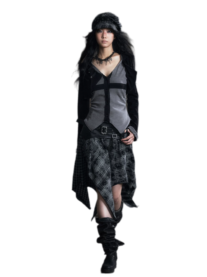 Faux Two-Piece Knit Cardigan