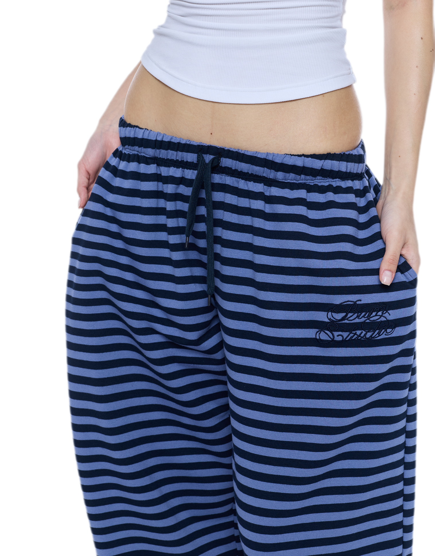 Striped Relaxed Wide-Leg Pants