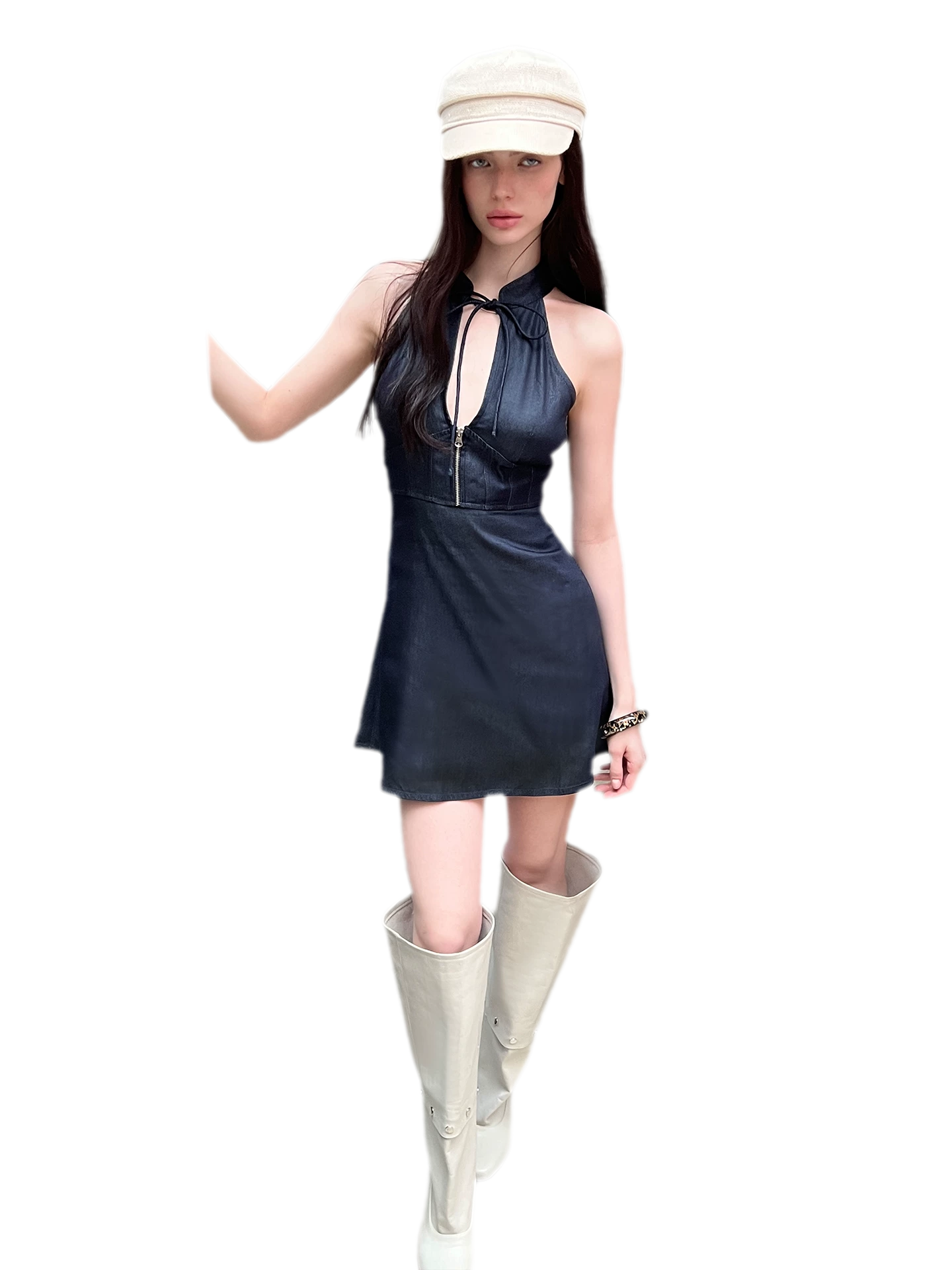 Sleeveless Halter Dress