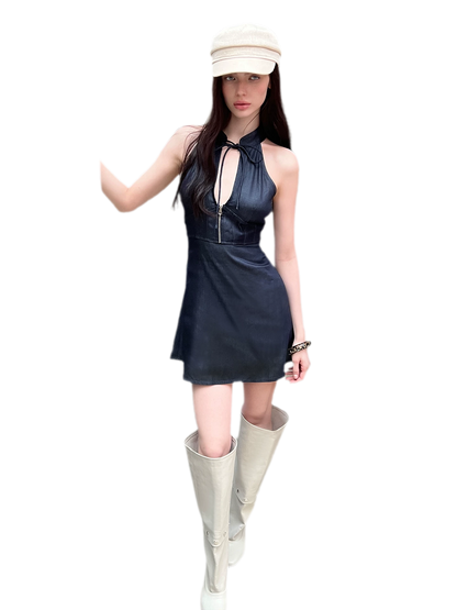 Sleeveless Halter Dress