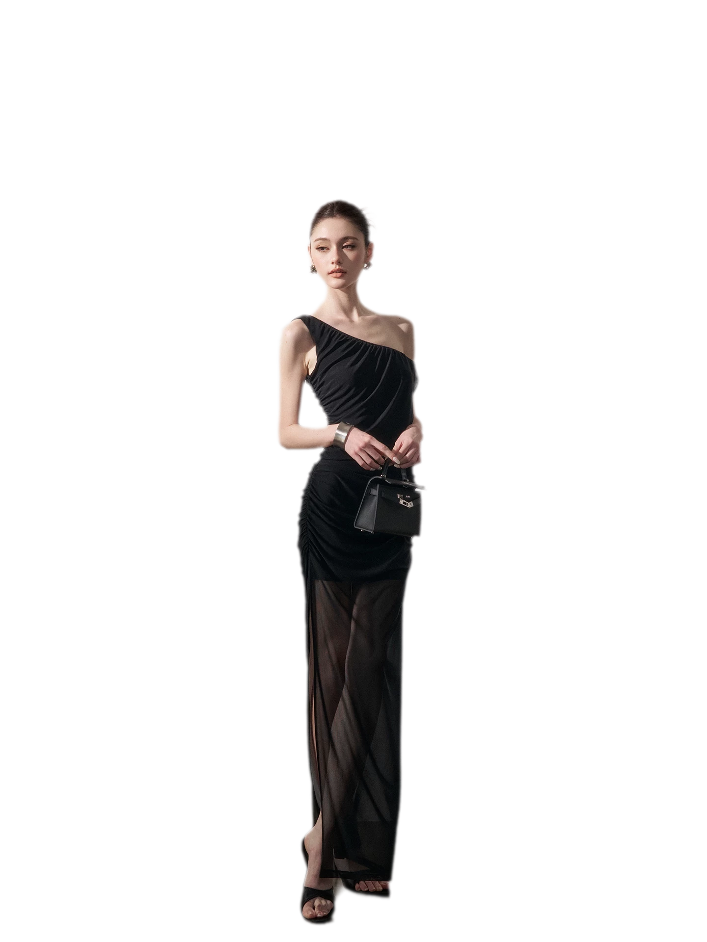One-Shoulder Ruched Dress