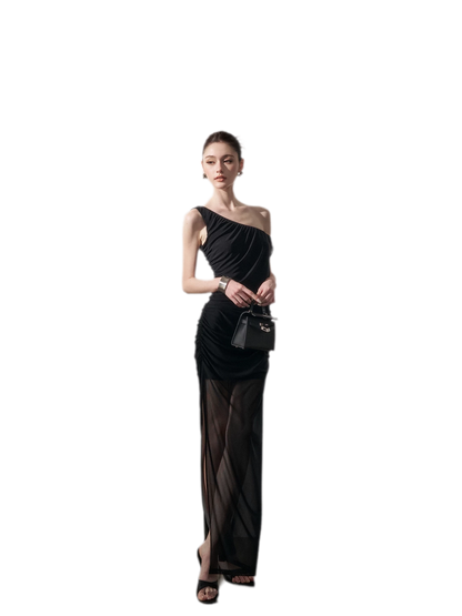 One-Shoulder Ruched Dress
