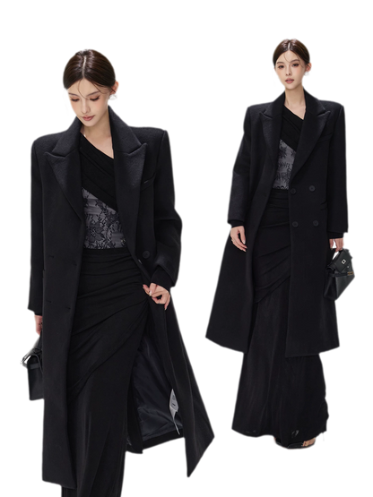 Structured Double-Breasted Wool Coat