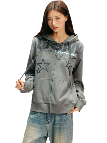 Loopback Fitted Zip-Up Hoodie