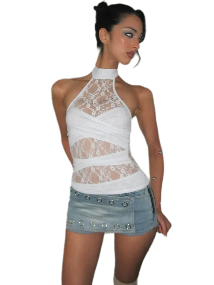 Washed Denim Curved Shorts