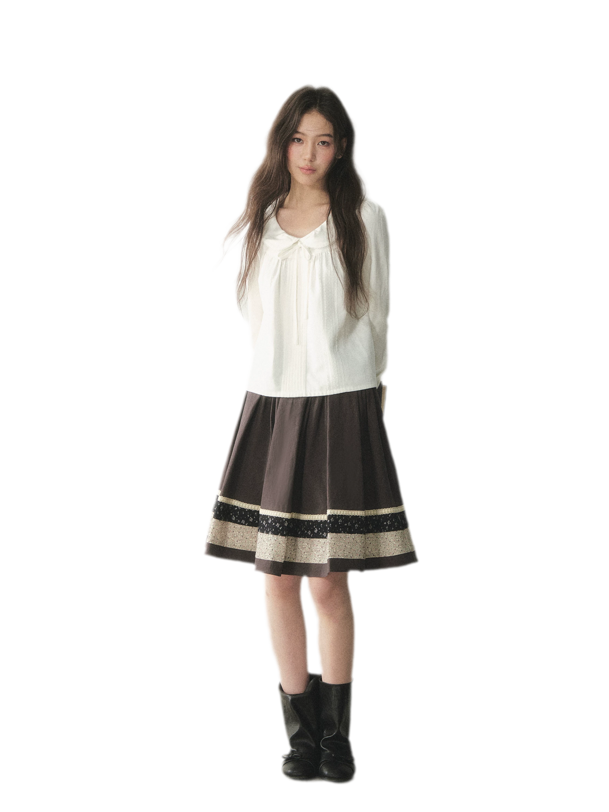 Camisa de Lyocell con ribete de encaje