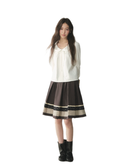 Camisa de Lyocell con ribete de encaje