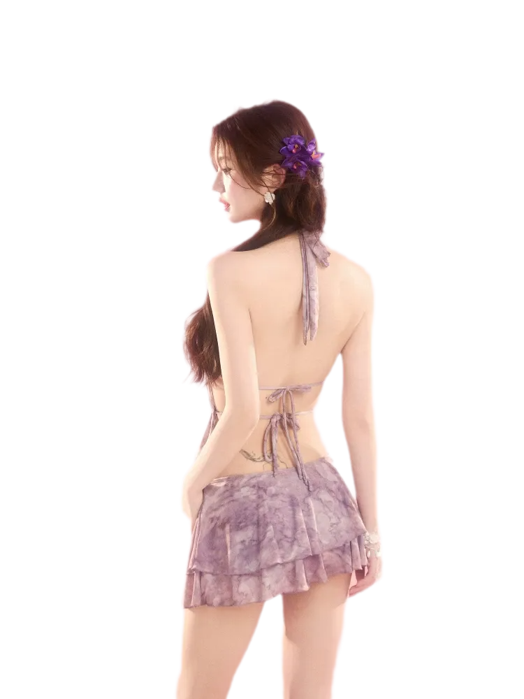 Monet Purple Ruffle Swimsuit