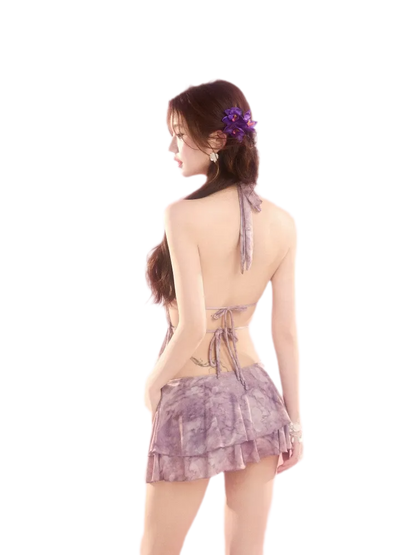 Monet Purple Ruffle Swimsuit