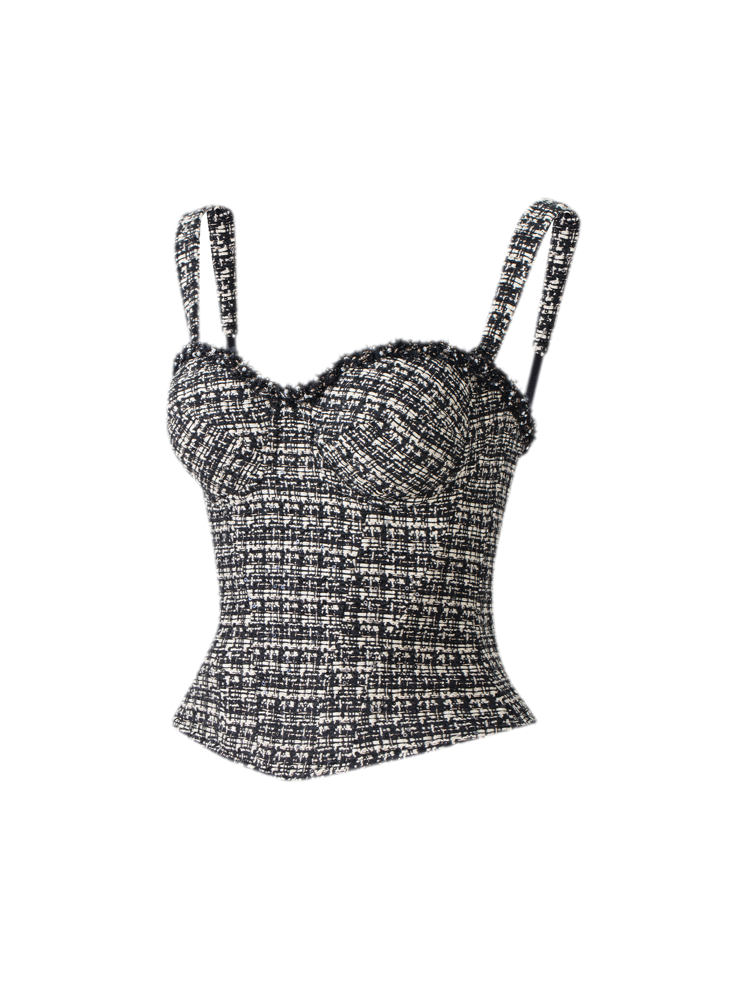 Tweed Corset Bustier Top