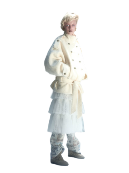 Wool Blend Napoleon Coat