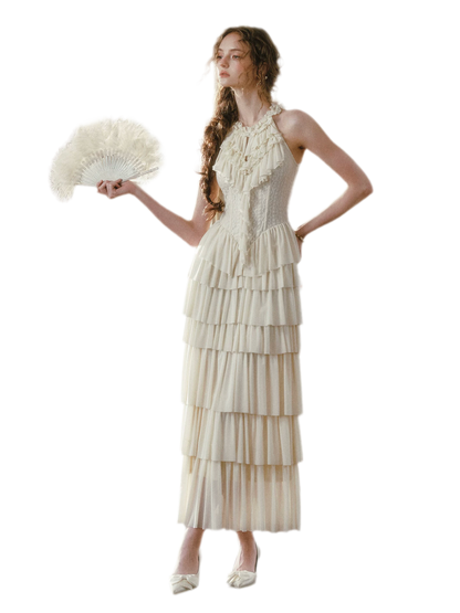 Ruffled Corset Fishbone Dress