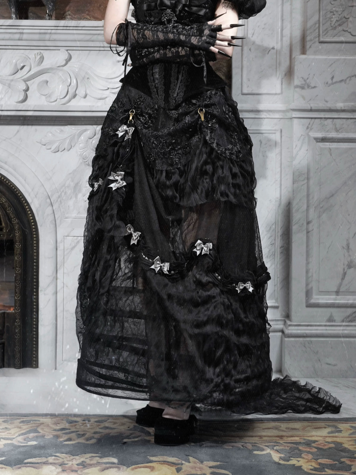 Gothic Bustle Train Skirt