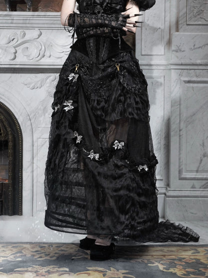 Gothic Bustle Train Skirt