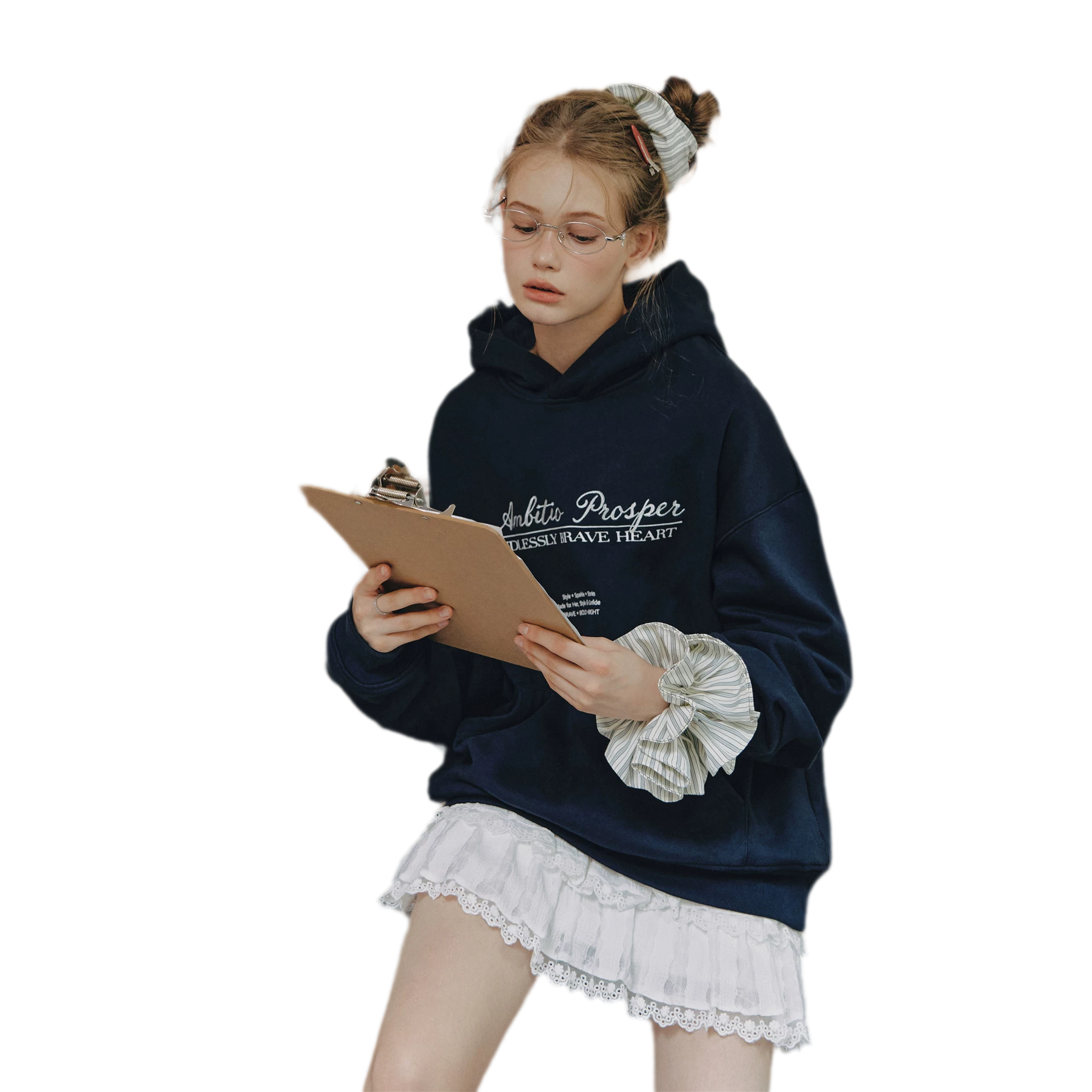 Embroidered Cotton Hooded Sweatshirt