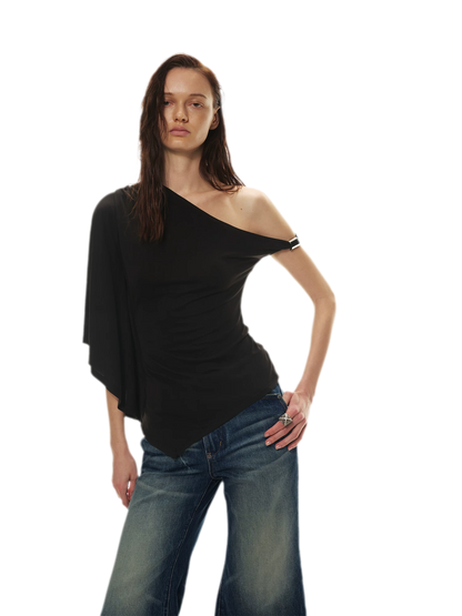 Modal Asymmetrical Single-Shoulder Top