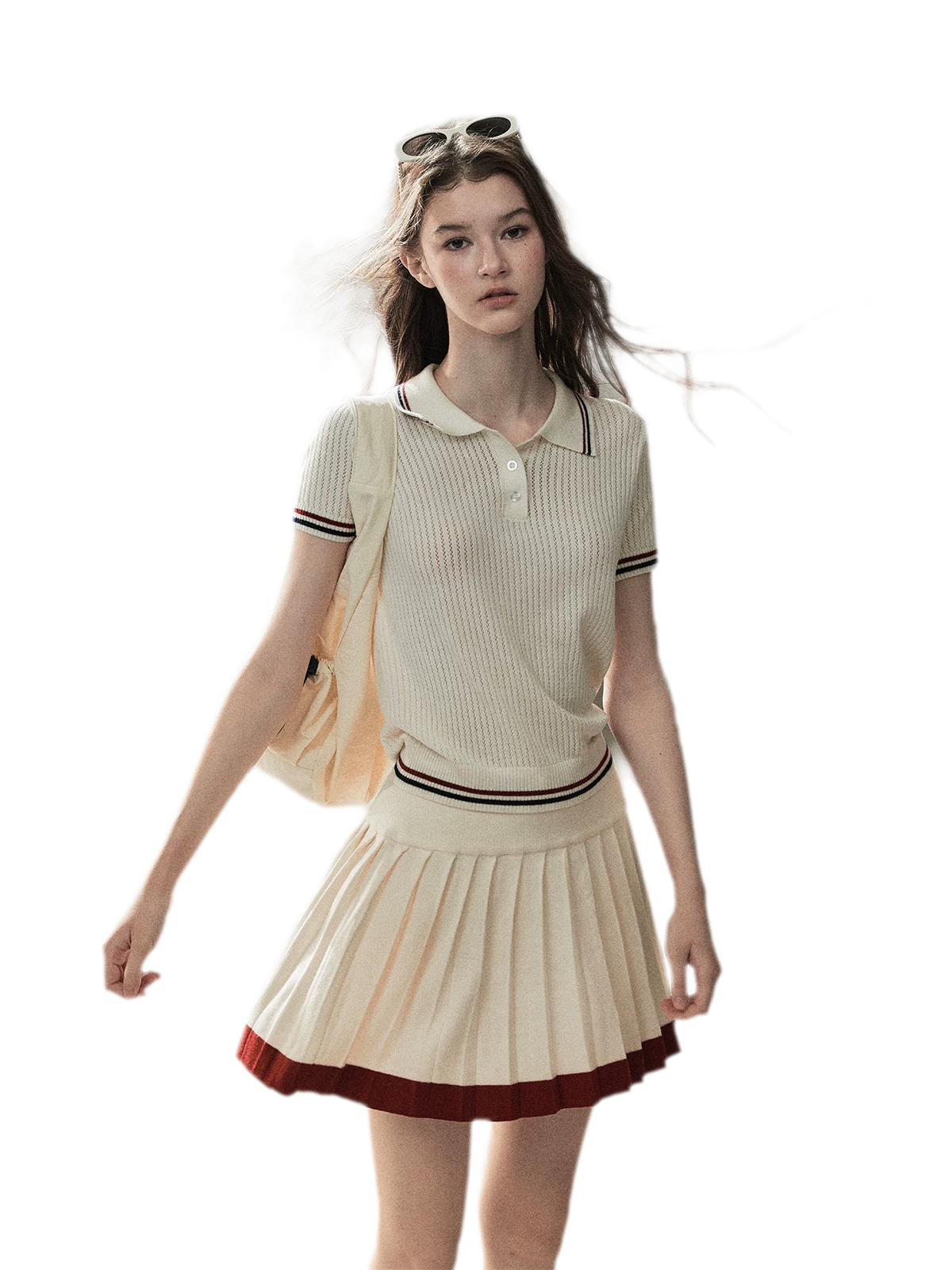 Ribbed Knit Polo Set