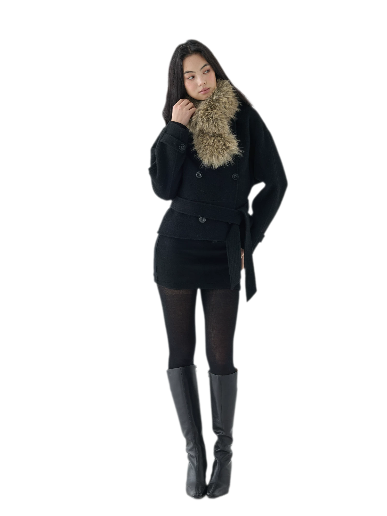 Double-Faced Wool Short Coat