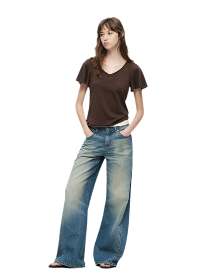 Vintage Wash Wide Jeans