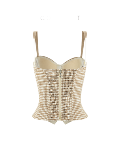 Gilded Houndstooth Corset Camisole
