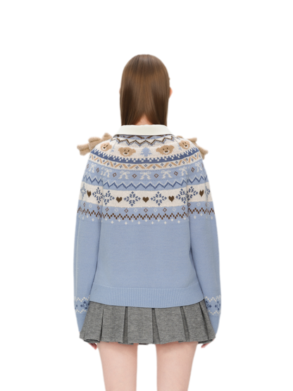 Fair Isle Bear Jacquard Sweater