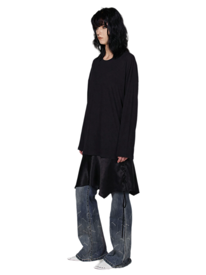 Acetate Layered Hem Dress
