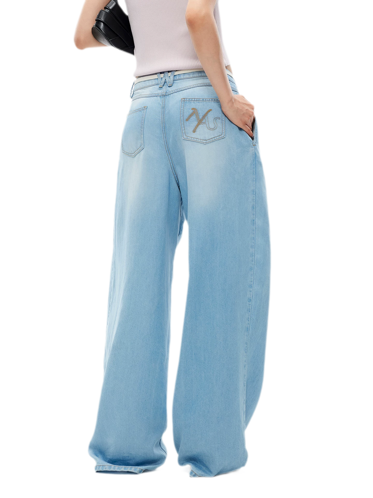 Tencel Denim Loose Wide-Leg Pants