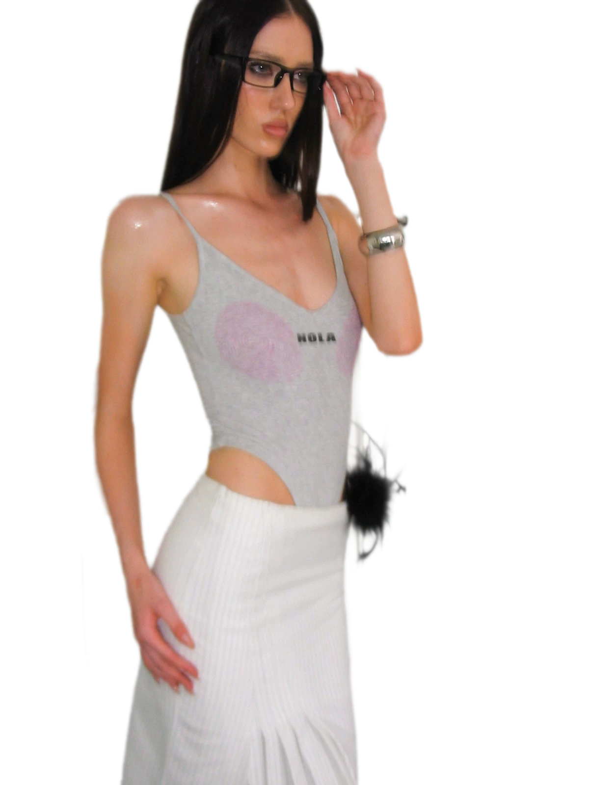 Fingerprint Print Backless Jumpsuit